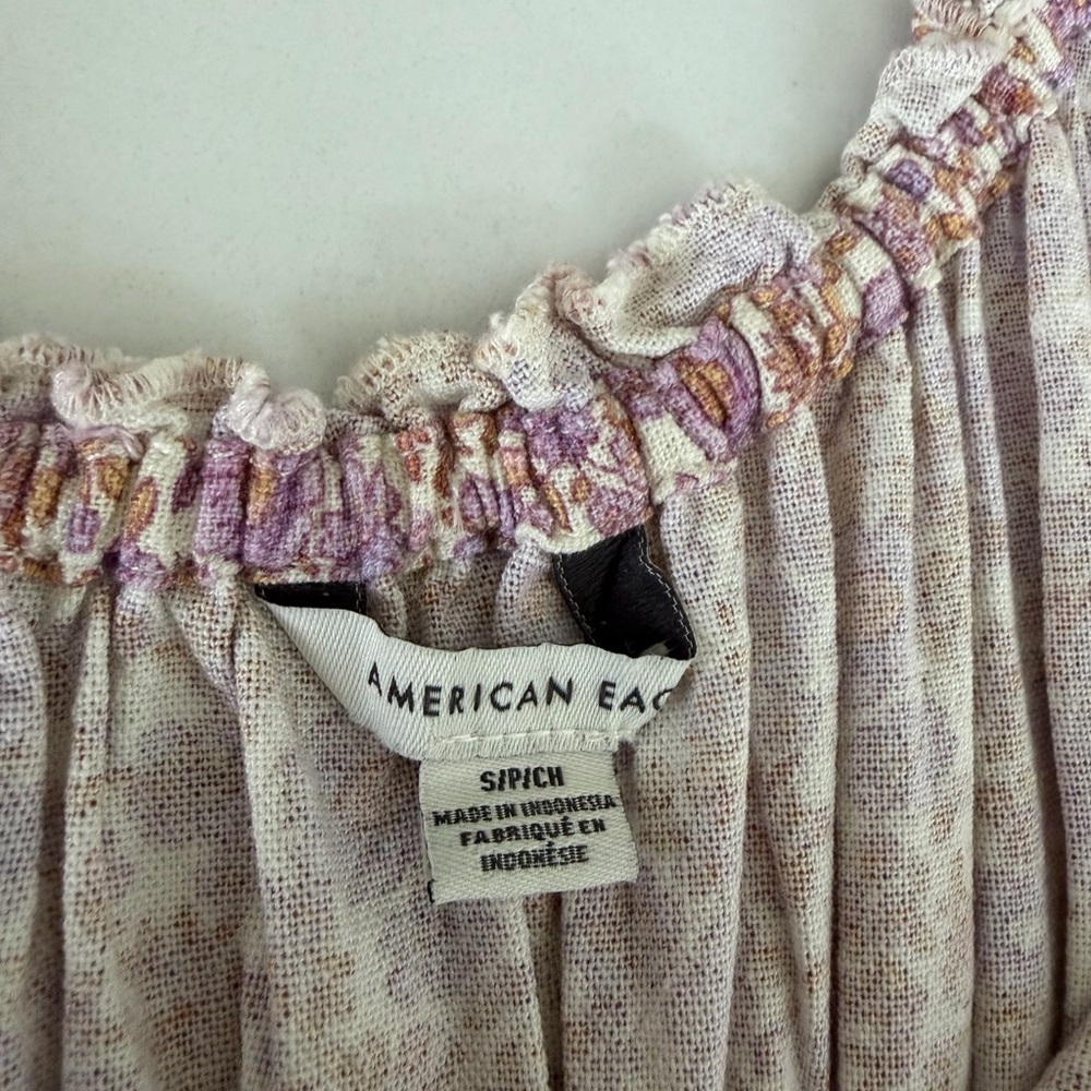 American Eagle Pink Floral Smocked Mini Dress Size S - Picture 9 of 9